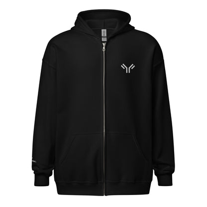 Everyday Unisex Embroidered Zip Hoodie