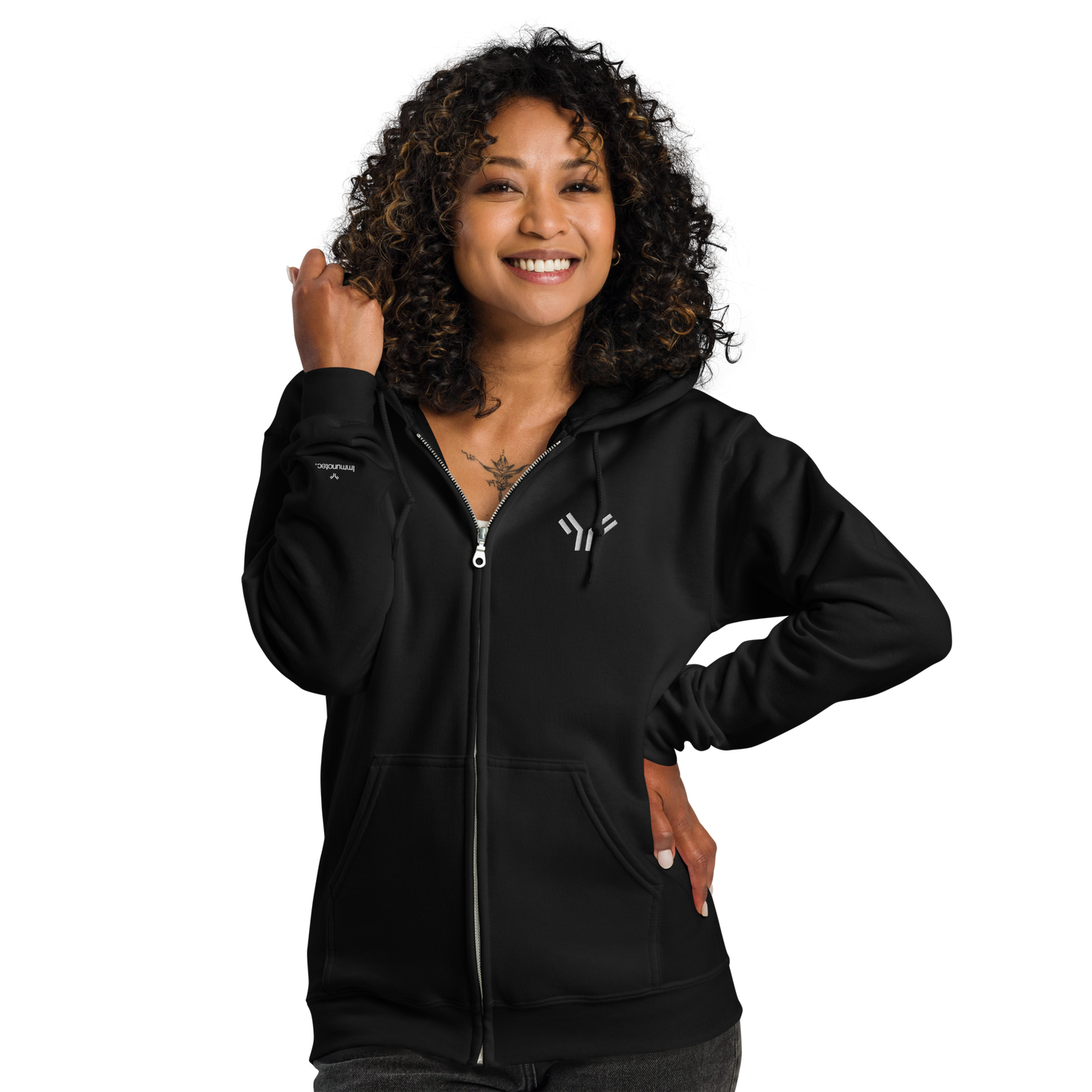 Everyday Unisex Embroidered Zip Hoodie