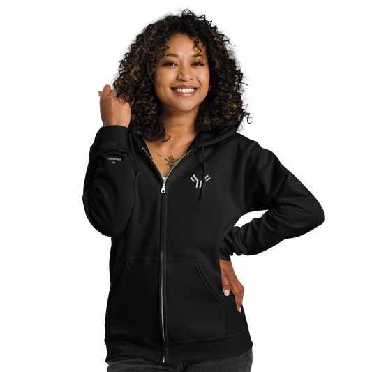 Everyday Unisex Embroidered Zip Hoodie