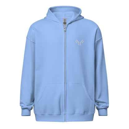 Everyday Unisex Embroidered Zip Hoodie