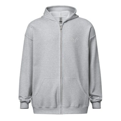 Everyday Unisex Embroidered Zip Hoodie